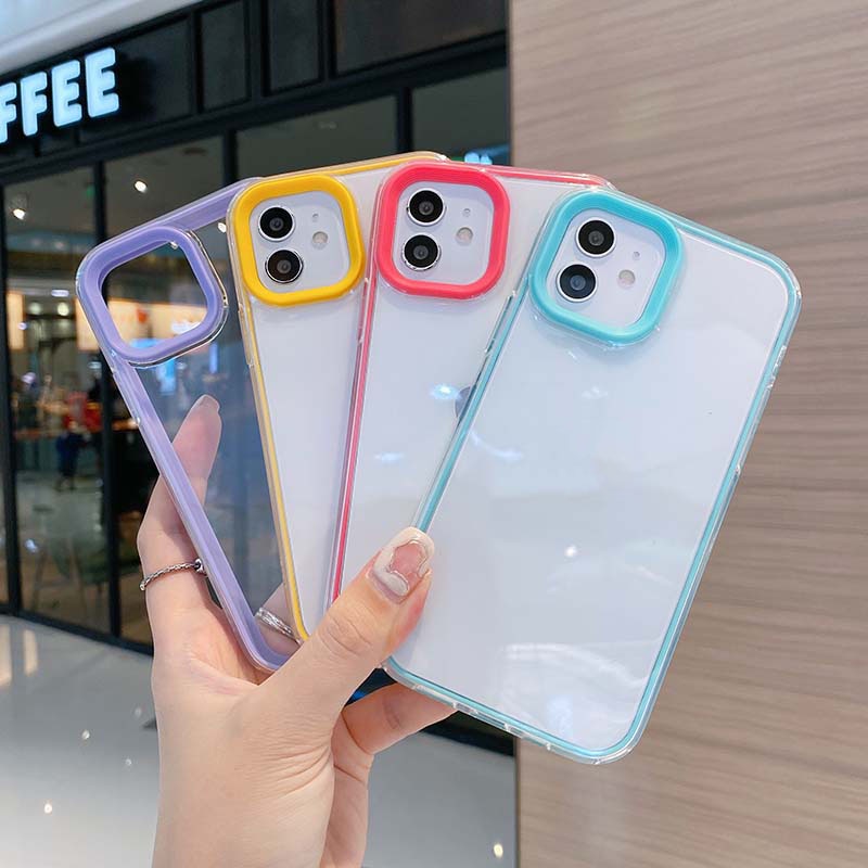 Ốp Điện Thoại TPU Silicon Mềm Trong Suốt Chống Sốc Chống Bụi Màu Macaron Cho iPhone11 12 Pro Max 7 8 Plus X XS XR XSMAX