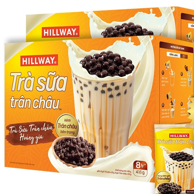 Maccoffee 2 Hộp Trà Sữa Trân Châu Hillway 416g (Hộp 8 ly)