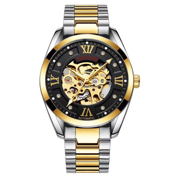 Đồng hồ nam automatic máy tốt hiệu tevise chạy 1 lịch ngày (tặng kèm hộp và phụ kiện thâu dây)