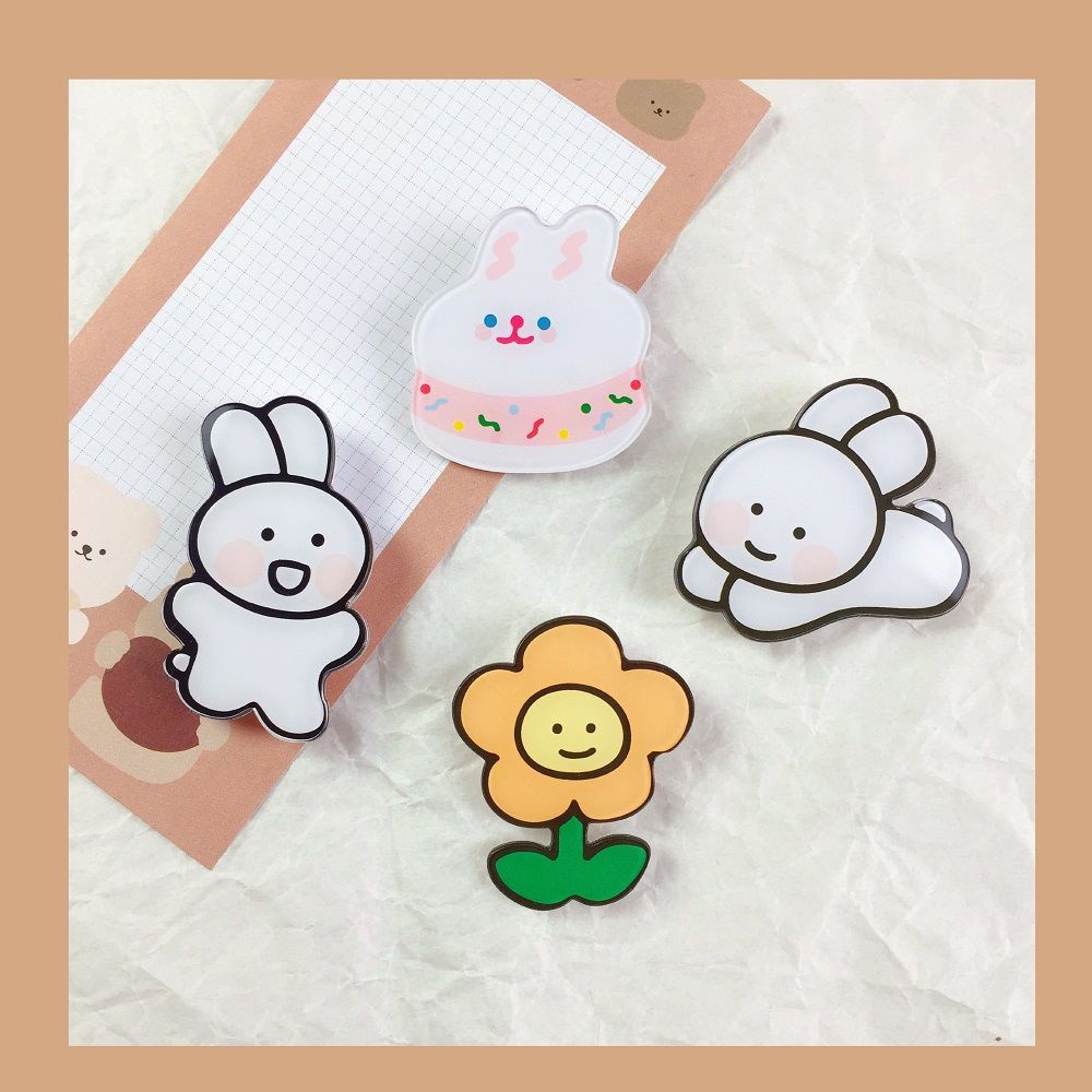 【Brooch】Korean-StyleinsGirls Brooch Cute Cartoon Harajuku Style Bunny Child Pin Couple Student Pendant Badge