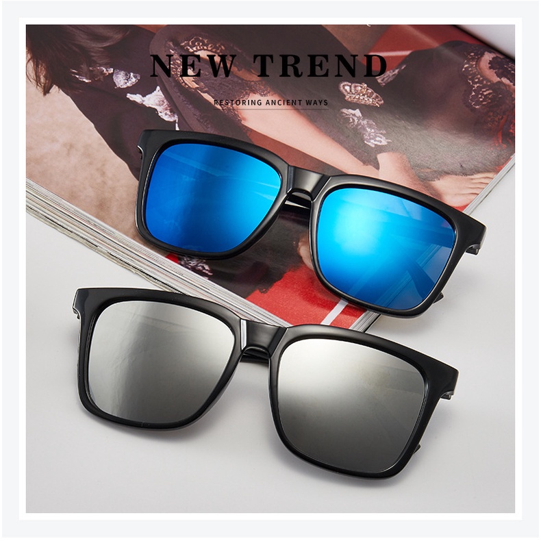 Kính mát gọng dáng chữ nhật thời trang phong cách retro dành cho nam