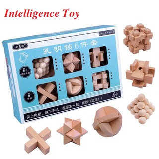 Trò chơi tháo lắp gỗ WOODEN PUZZLE FN080 – Trò chơi IQ (6 món)