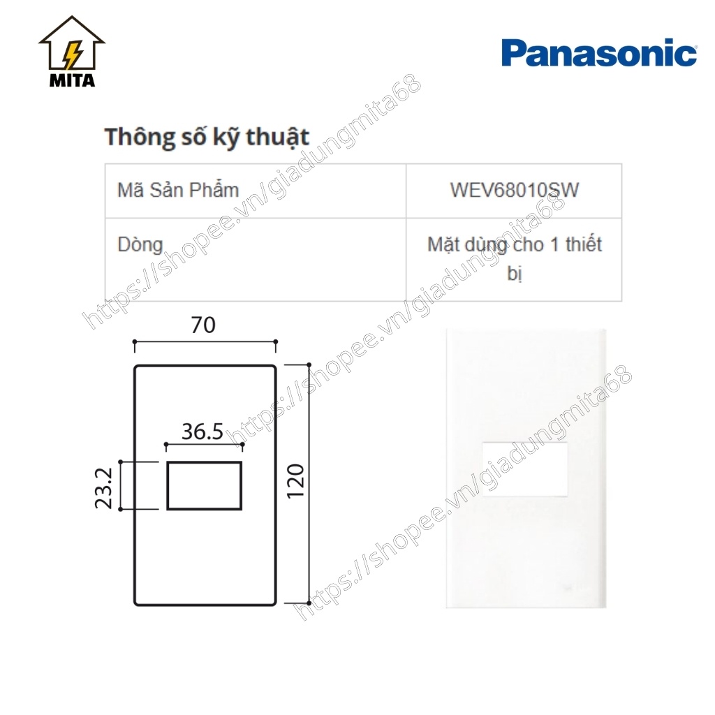 Mặt 1,2,3,4 Panasonic Wide - Thiết bị điện Panasonic - MITA