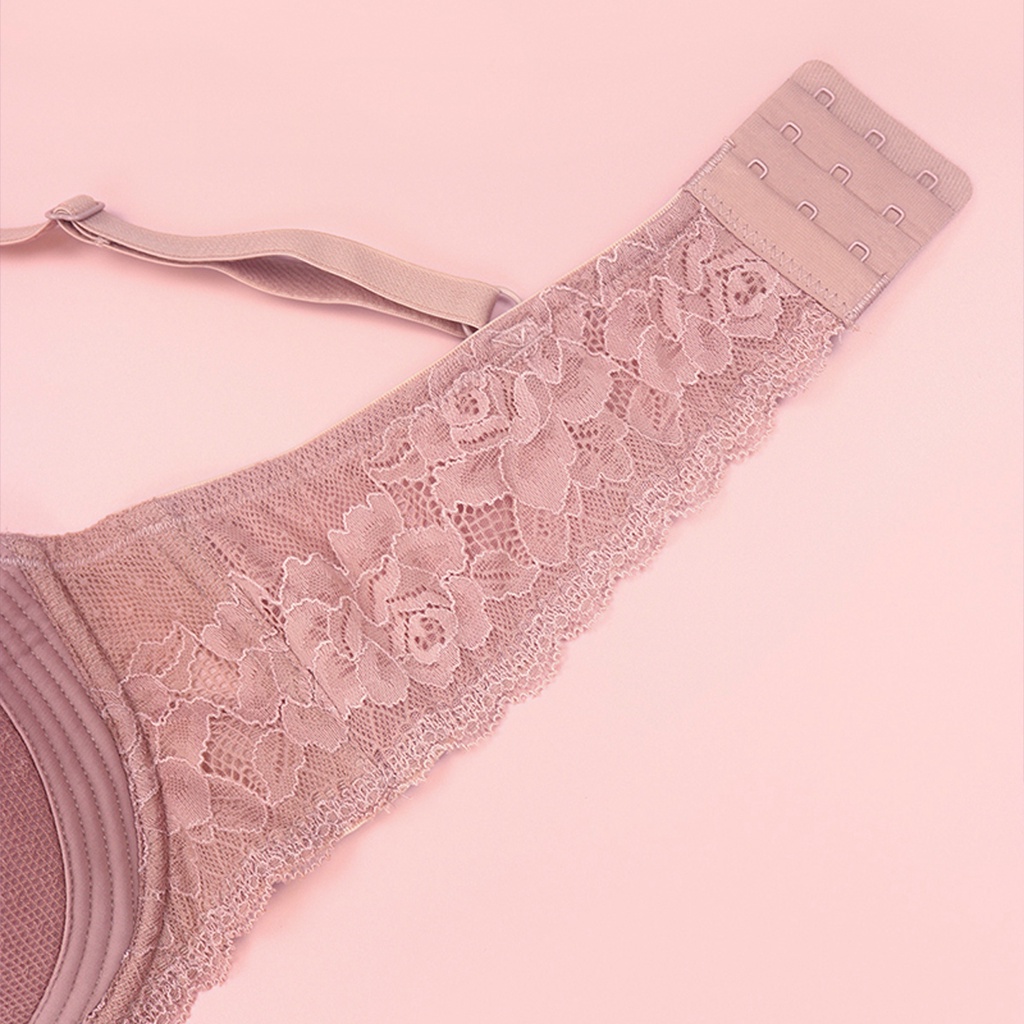 Áo Lót Nữ Ren Có Gọng Nâng Ngực Luperi LUAL874 Thiết Kế Đệm Siêu Mỏng Mát Cho Người Ngực To Bản 3 Móc Trẻ Trung