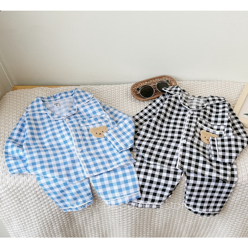 (8-18KG) Đồ Ngủ pijama Cho Bé Trai Bé Gái 1 Tuổi - 5 Tuổi, Pizama Cho Bé Vải Thô Đũi Thoáng Mát