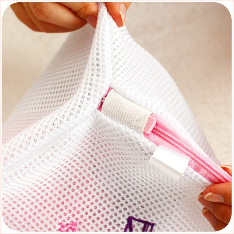 Túi giặt quần áo lót nội y áo ngực con tất vớ đồ sơ sinh bảo vệ đựng trong máy giặt, túi lưới giặt lỗ nhỏ khóa kéo 2 lớp