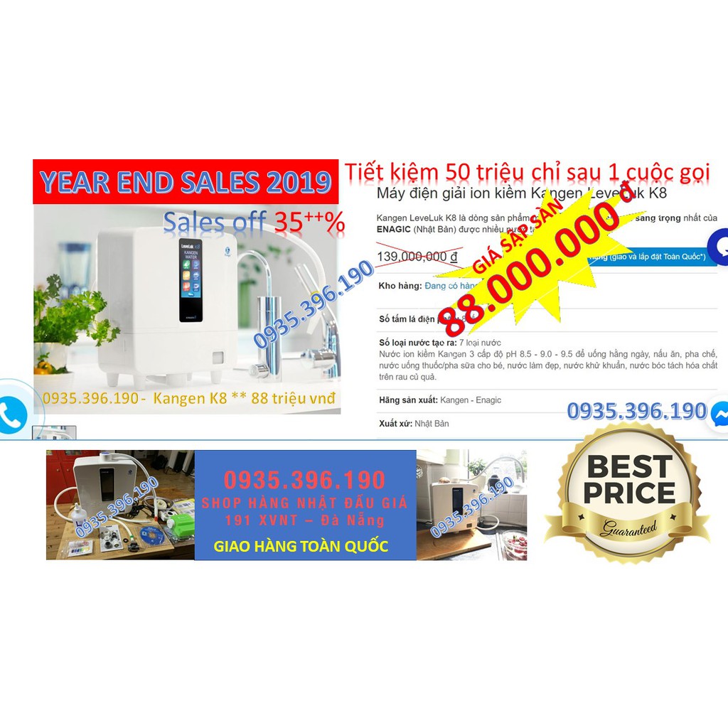 Kangen K8 - 78 TRIỆU Leveluk K8 lọc nước Enagic điện giải, ion kiềm  hàng Nhật mới 100%.
