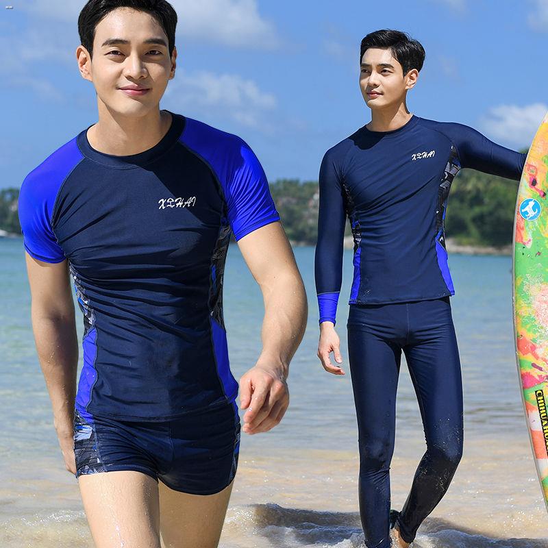 ✟Áo tắm nam người lớn ngắn tay dài tay quần bơi dài tay chống nắng mùa hè áo tắm nam thanh niên phù hợp