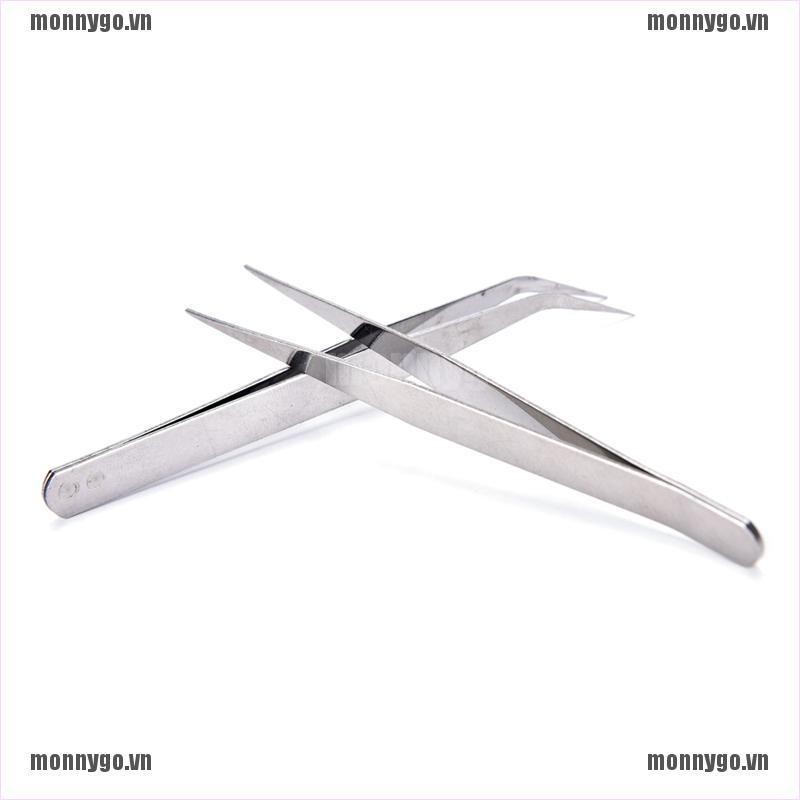 2 Nhíp Gắp Đầu Cong / Thẳng Bằng Thép Không Gỉ