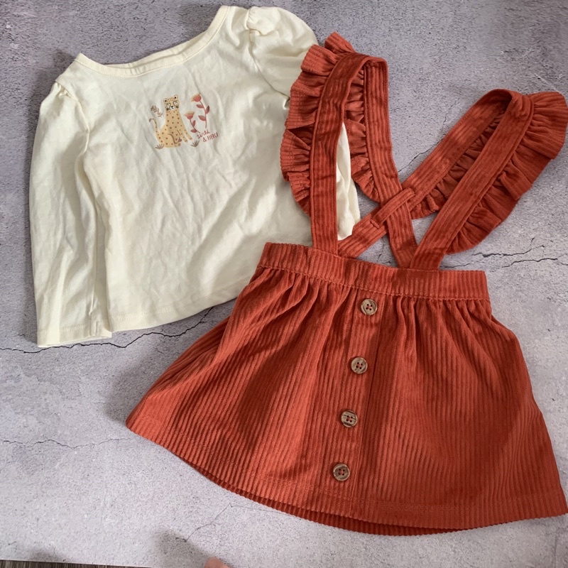 Set yếm cánh tiên kèm áo xuất dư xịn hãng Wonder cho bé gái 3m-5y.