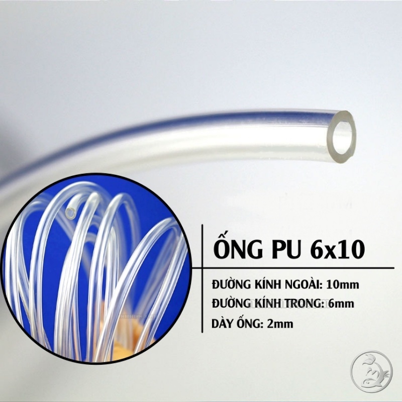 Ống PU Trong Suốt 6x10mm | Dây Trong Chống Gập Sử Dụng Cho Cút Nối Nhanh F10, Lọc DIY Nano [1 mét]