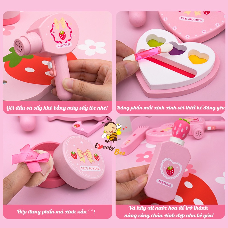 Set Phụ Kiện Trang Điểm Bằng Gỗ Cho Bé Yêu_Đồ Chơi Gỗ Cao Cấp