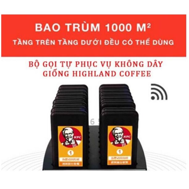 Bộ 16 thẻ rung tự phục vụ khi đồ ăn làm xong CAFE TRÀ SỮA Highlands Coffee, TMORE, Ding Tea, Bụi Phố, Anh 1975