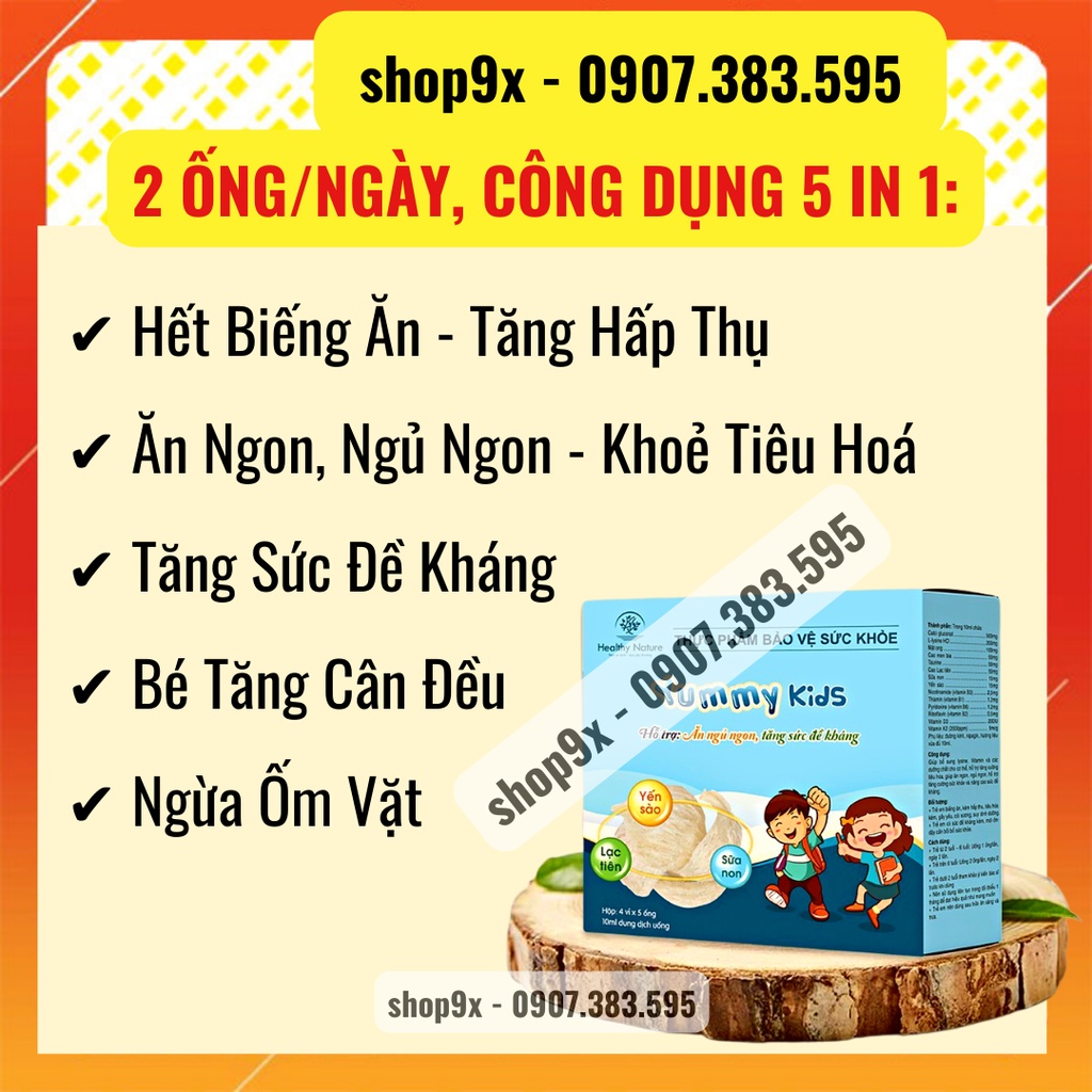 (+Quà) 20 ỐNG SIRO YẾN SÀO YUMMY KIDS - Bé Hết Biếng Ăn - Ngủ Ngon Giấc - Tăng Đề Kháng - Khỏe Mạnh