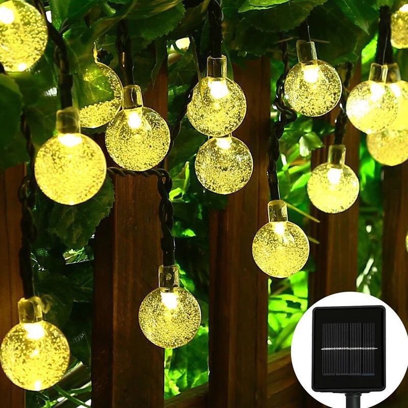 Creative Design 5M Solar Led String Lights Bubble Ball Fairy Light Party Outdoor Waterproof