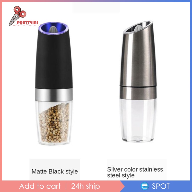 [Prettyia1] Máy Xay Tiêu Bằng Điện Màu Đen