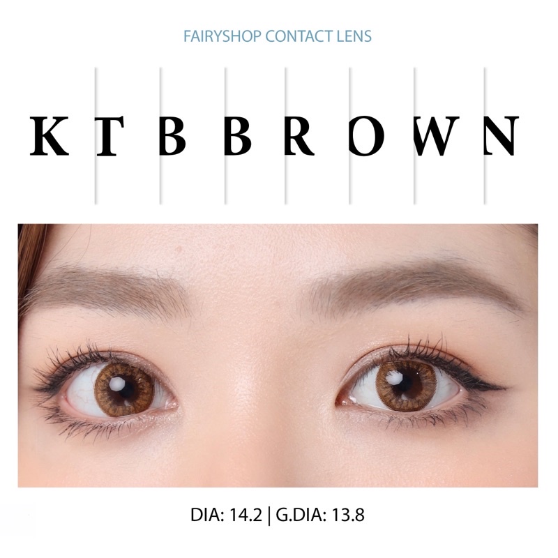 Áp tròng nâu pha lê KTB BROWN 14.2mm - Kính Áp Tròng FAIRY SHOP CONTACT LENS độ 0 đến 6