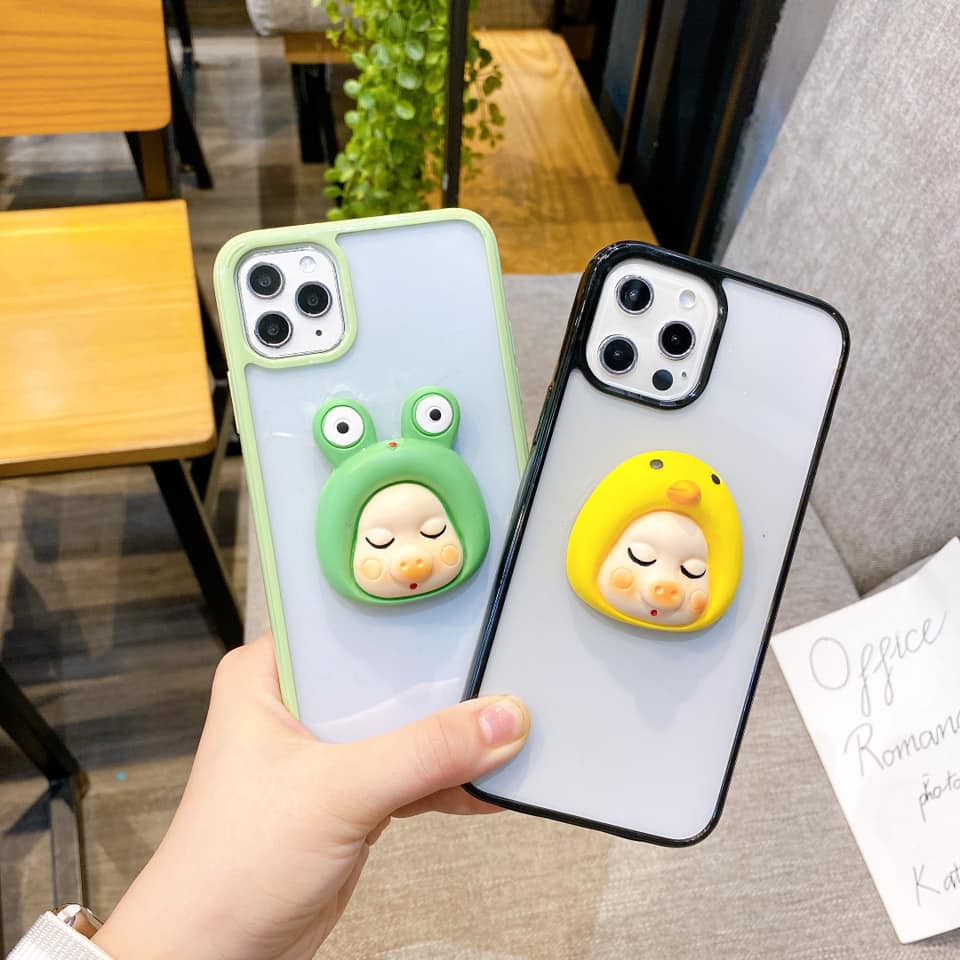 Ốp lưng iphone VIỀN MÀU MẶT LỢN CÁC MÀU 6s plus/6/7/7plus/8/8plus/x/xs/xs max/11/11 pro/11 promax,Anh Ga Case