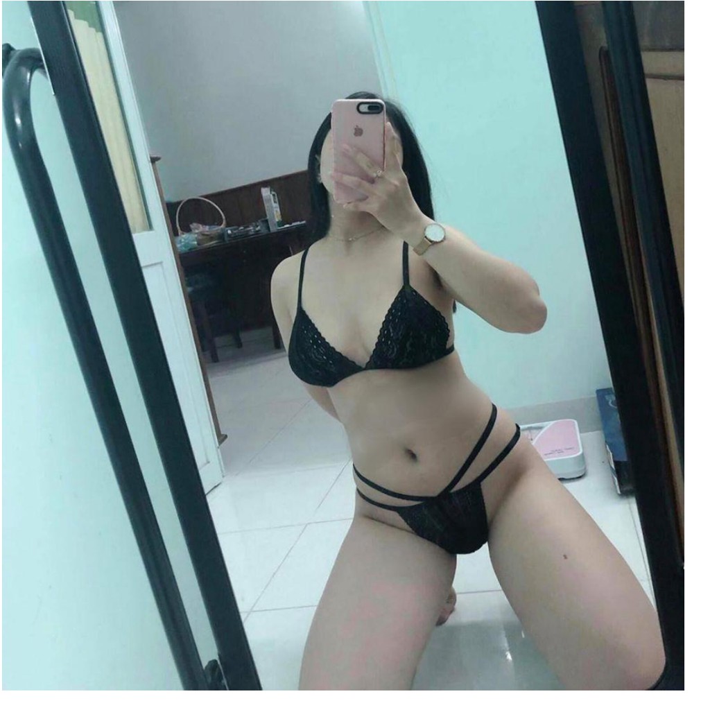 Bộ đồ lót ren Sexy✨ FREESHIP ✨Bộ đồ lót ren bralette đen dây không gọng có mút mỏng hàng thiết kế cao cấp