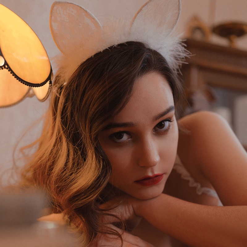 Băng đô tai thỏ phối ren quyến rũ cho nữ