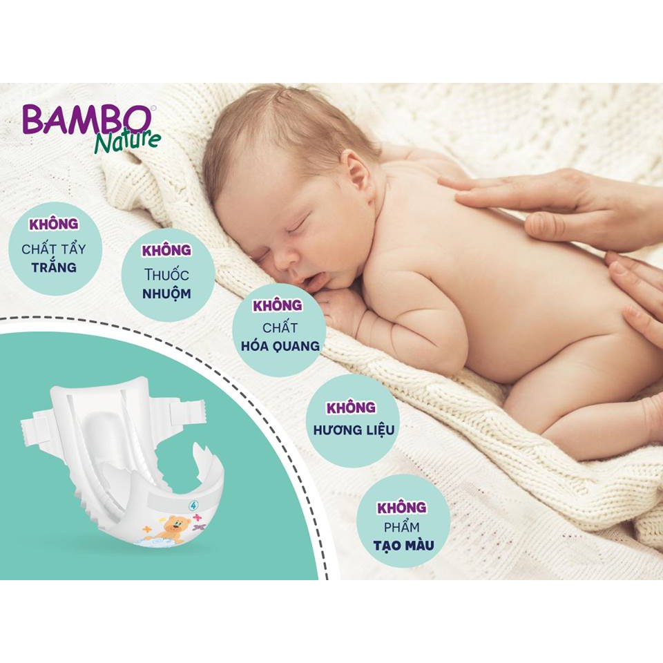 Bỉm - Tã quần Bambo Nature hữu cơ Đan Mạch từ sợi tre, siêu mỏng - mịn -nhẹ- an toàn cho bé số 4-6 (18-22 miếng)