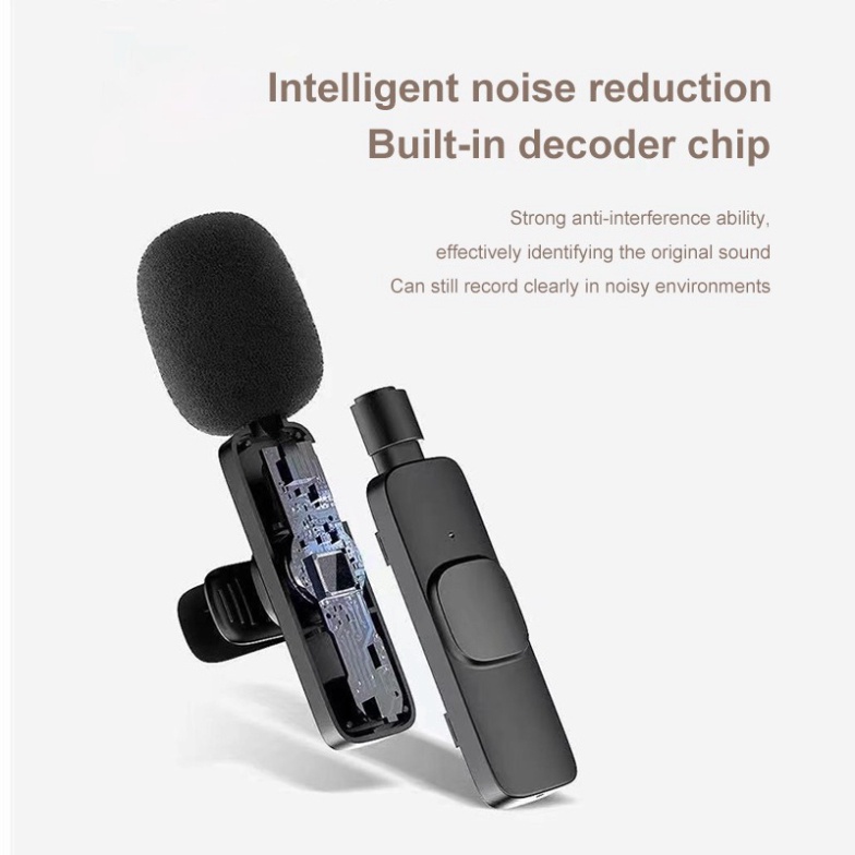 Micro Không Dây Bluetooth Kẹp Ve Áo Với Cổng Type-C / Lightning Cho Youtube / Phát Sóng Trực Tiếp / Điện Thoại Android