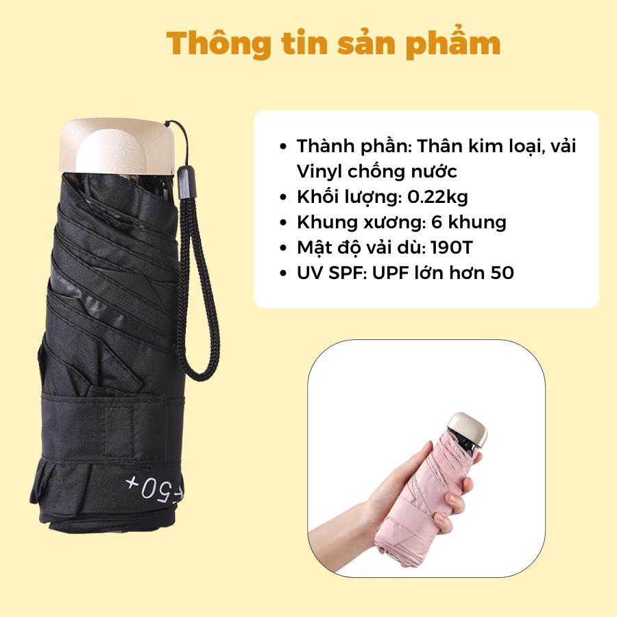 Ô DÙ GẤP GỌN PHỦ LỚP CHỐNG NẮNG TIA UV, DÙ CHE NẮNG, CHE MƯA CHỐNG THẤM CAO CẤP