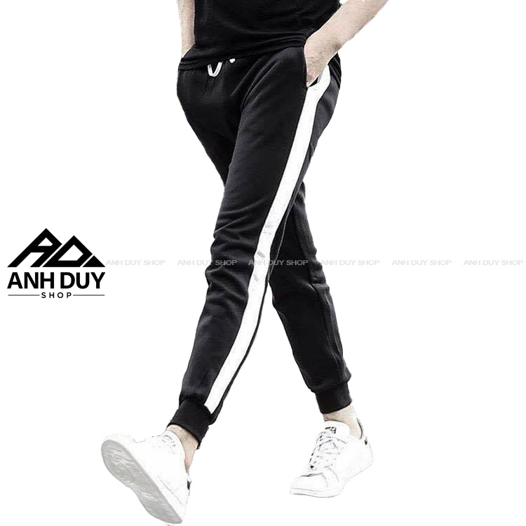 Quần Jogger Nam Nữ 1 Sọc Thun Poly Phong Cách Thể Dục Thể Thao Năng Động Cá Tính Unisex ANH DUY SHOP JGV10