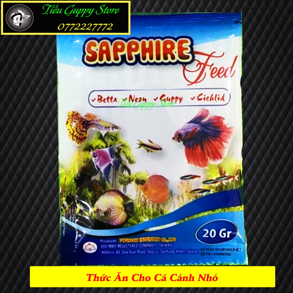 Cám Sapphire Feed - Thức Ăn Chuyên Dụng Cho Cá Cảnh Nhỏ (Guppy, Betta, Neon, Bình Tích....)