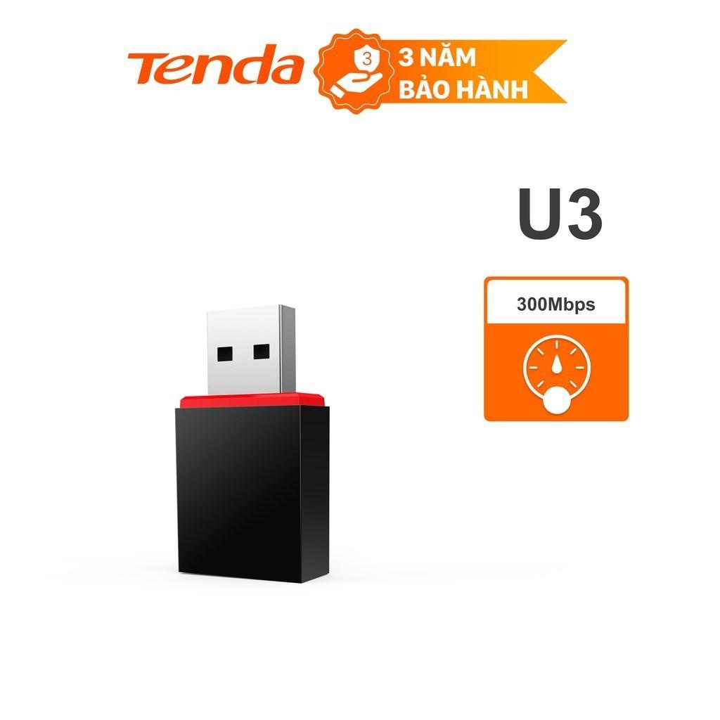 USB thu Wifi Tenda U3 Mini Chính hãng (Ko anten, 300Mbps)