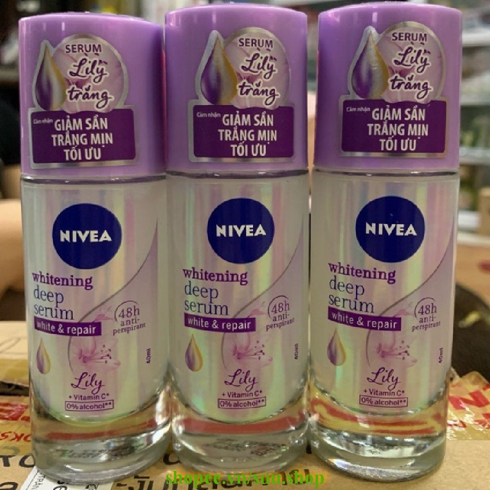 Lăn Khử Mùi Nữ 40ml Nivea Serum Trắng Mịn Hương Hoa Lily, suu.shop Cam Kết 100% Chính Hãng.