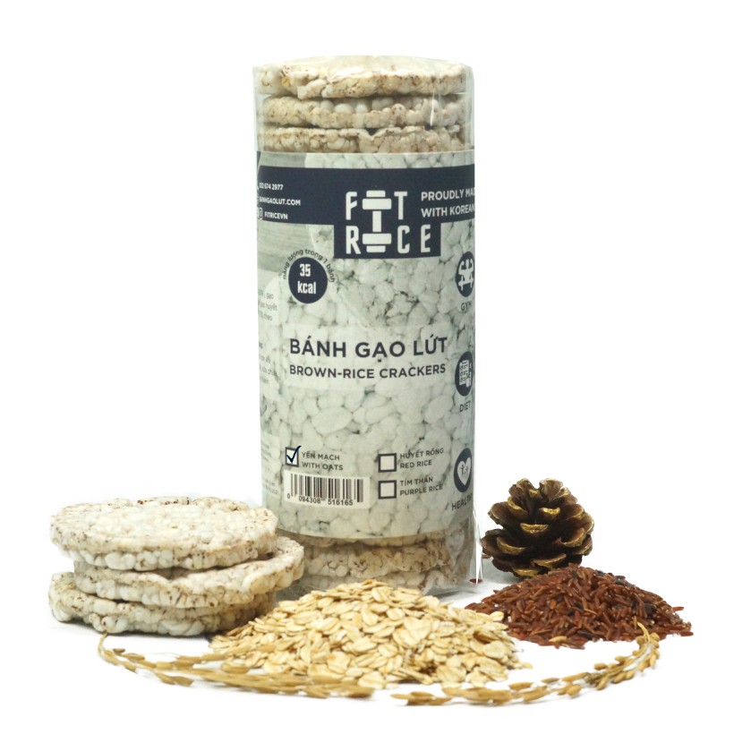 Bánh gạo lứt ăn kiêng FitRice (165g) - Hỗ trợ giảm cân, siết cơ, tập gym, eat clean