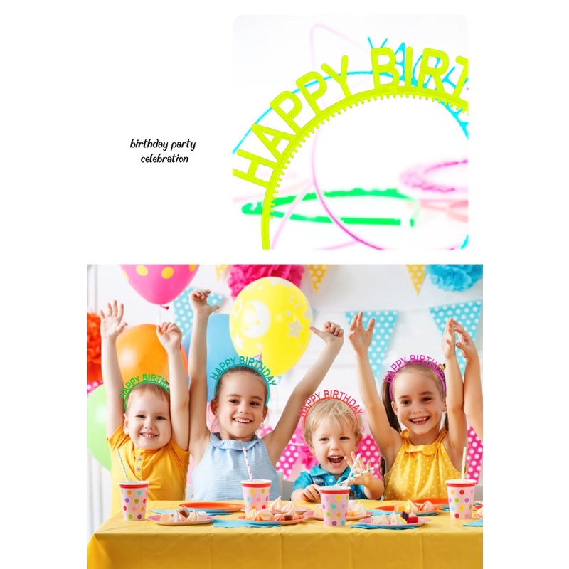 Băng Đô Chữ Happy Birthday Dạ Quang Độc Đáo