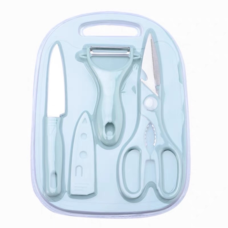 Bộ dao thớt chế biên ăn dặm 4 chi tiết cho bé SULINA OFFICIAL DC02