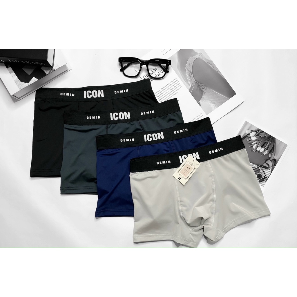 Quần Lót Nam Boxer ICON DEMIN Cotton - Sịp Đùi Nam Cotton Mềm Mịn Co Giãn 4 Chiều