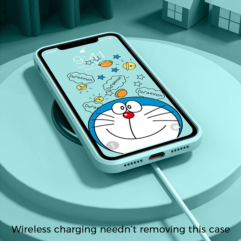 Ốp điện thoại silicon mềm in hoạt hình Doraemon đáng yêu có dây đeo cho iPhone 11 12 Pro Max | BigBuy360 - bigbuy360.vn