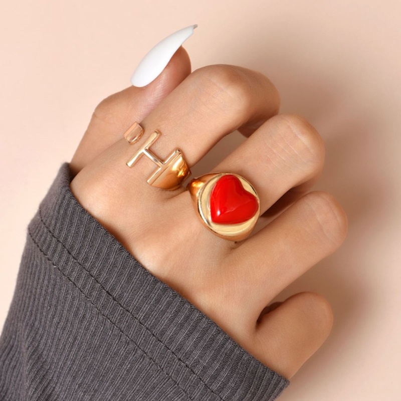 Set 2 Nhẫn Đeo Tay Kim Loại Thời Trang Cho Nữ