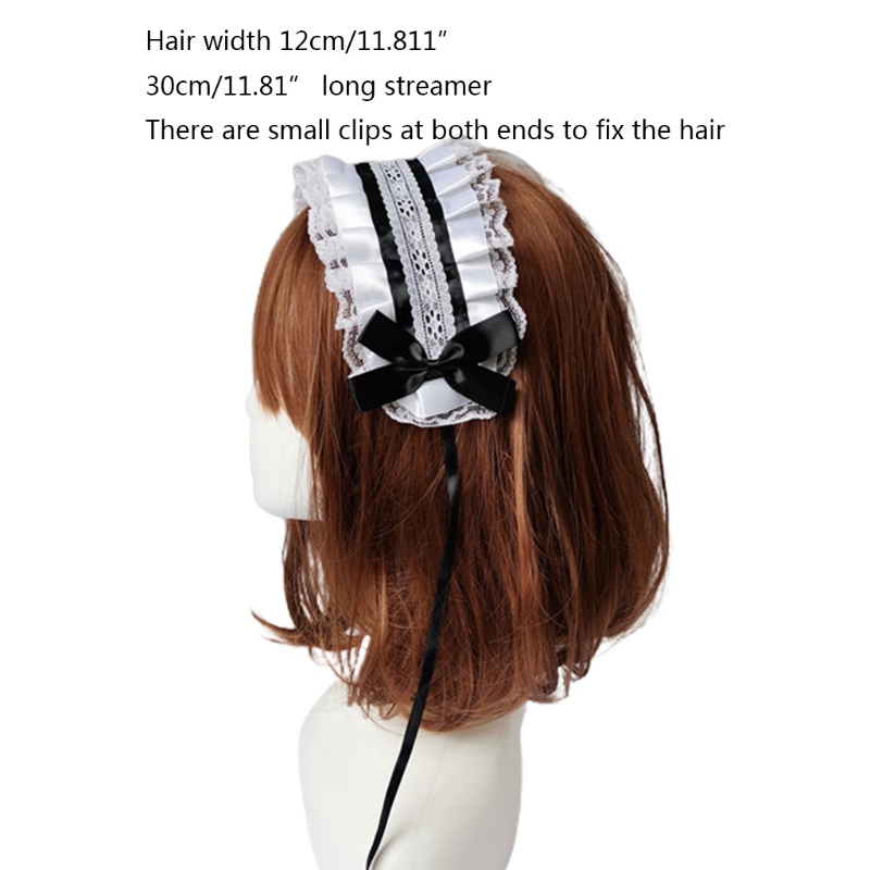 Cài tóc phối nơ ren phong cách lolita ngọt ngào cho nữ