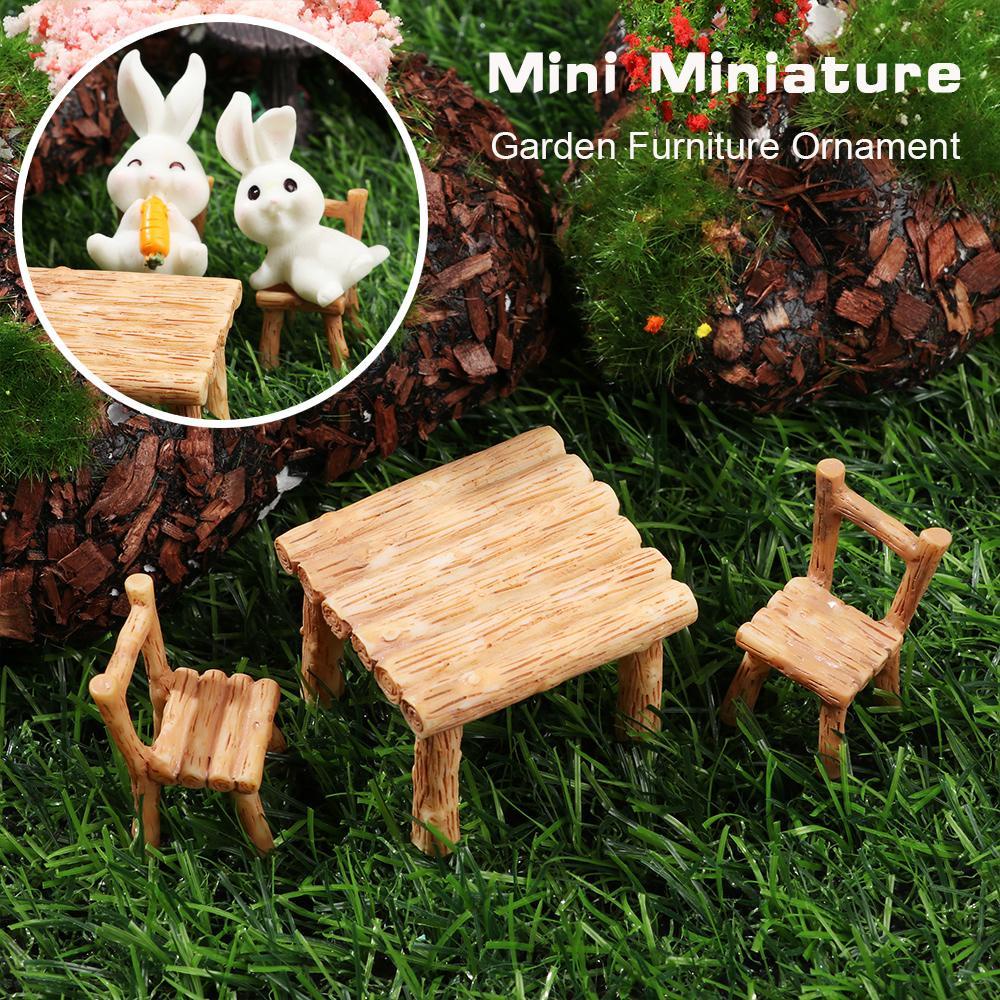 CONOPERY Bộ 3 Bàn Ghế Trang Trí Nhà Búp Bê DIY Mới