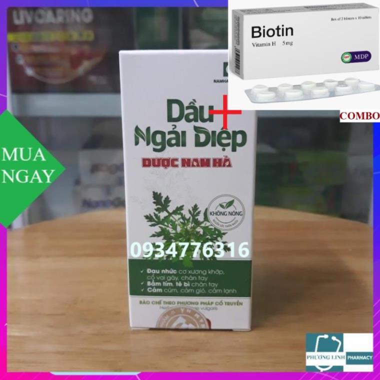 Combo Biotin 5mg+ Dầu ngải diệp Dược Nam Hà chai 50ml ( Chính hãng )