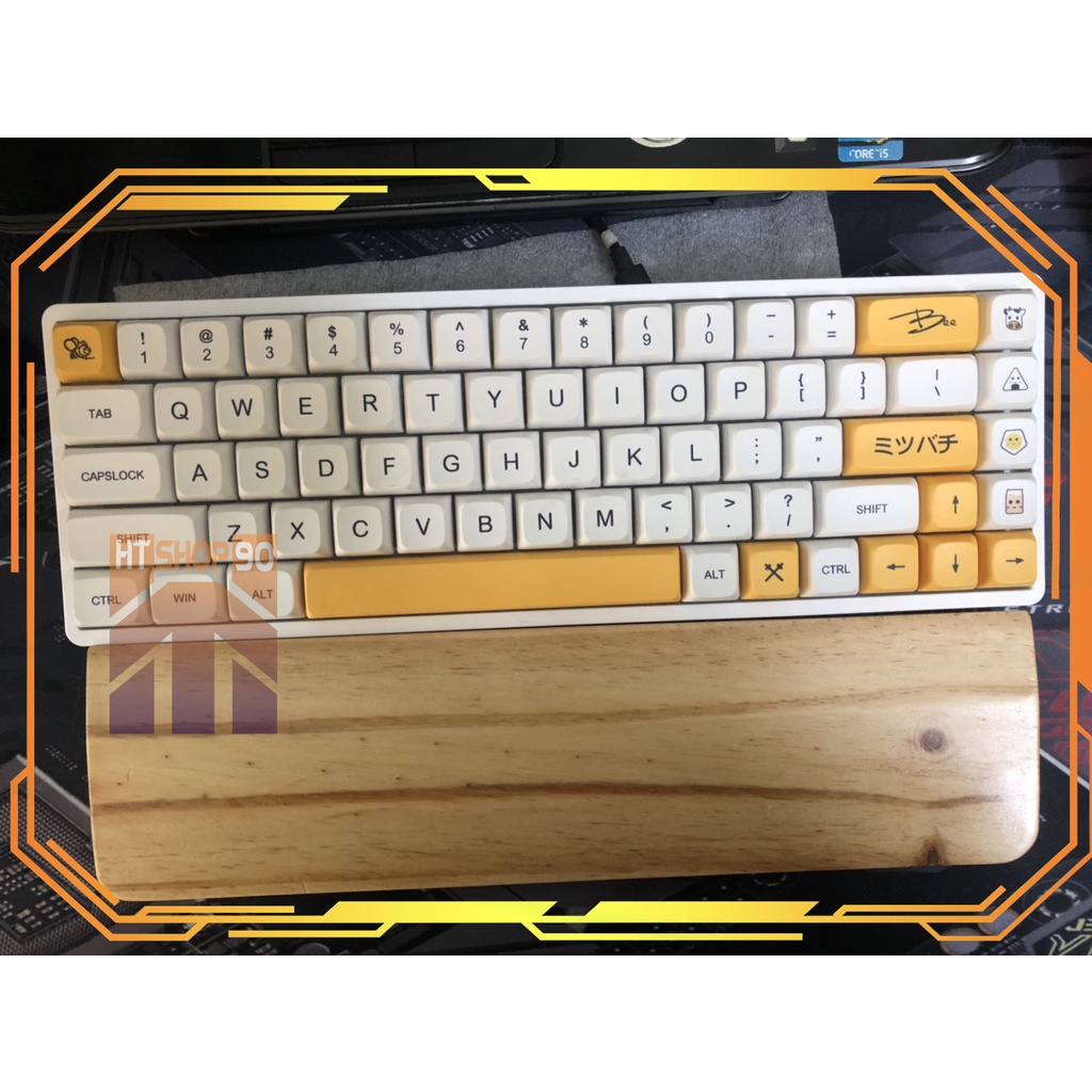 Kê Tay bàn phím cơ Wooden Wrist Rest | Gỗ Tần Bì  sơn PU hoàn thiện | Kích thước dài 30cm - 36cm - 44cm