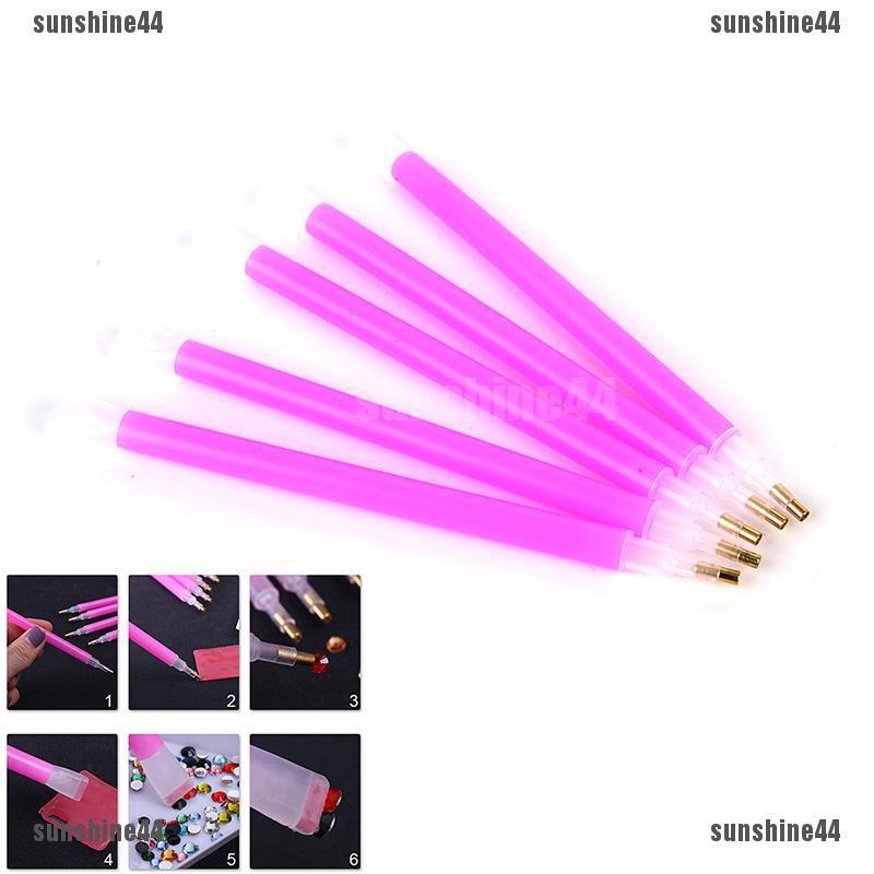 Set 5 Bút Hai Đầu Đính Đá Trang Trí Móng Nghệ Thuật