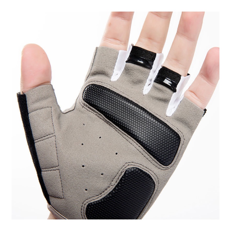 Găng Tay Cụt Ngón Da Lộn Cao Cấp, Đệm Gel Siêu Êm, Siêu Bền - Chạy Xe Máy, Xe Đạp, Tập Gym