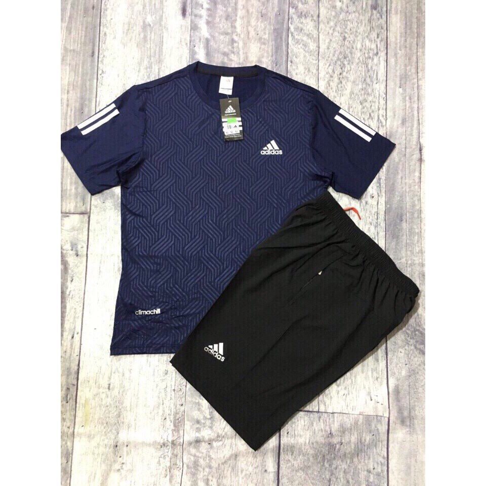 Bộ thể thao thun lạnh cổ tròn ép vân cao tần Adidas [ hot trend ]