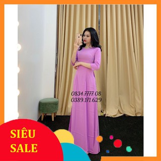 [BÃO SALE] Áo Dài Lụa_ Nhật_ Màu Tím Cà Dịu Dàng, Siêu Xinh