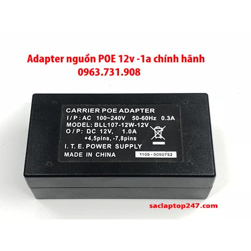 Adapter nguồn poe 12V 1A chính hãng