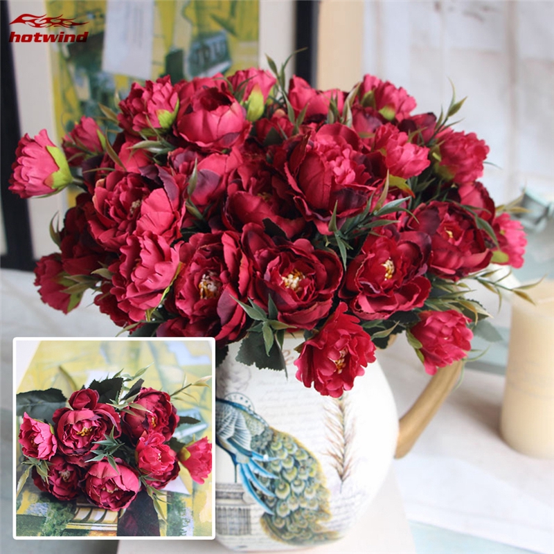 Bó Hoa Mẫu Đơn Giả Trang Trí Đa Dụng Nhiều Màu Tùy Chọn