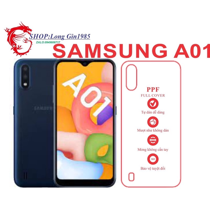 Samsung A01 miếng dán Ppf mặt sau và mặt trước chống va đập tốt chống trầy xước cao