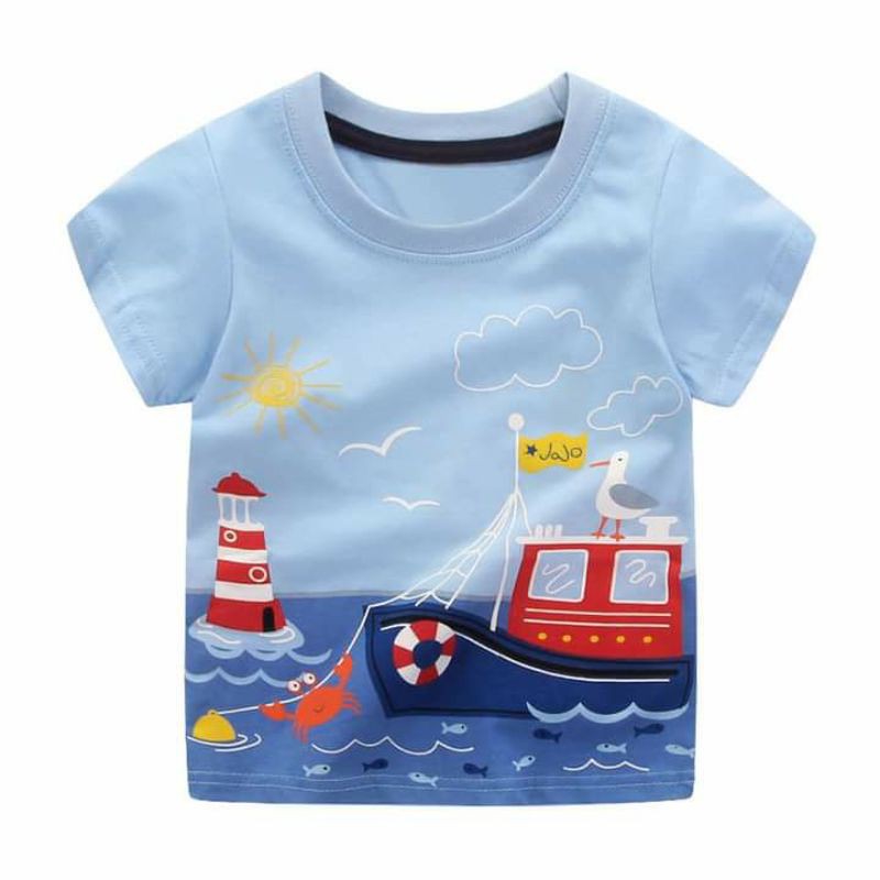 [ Mềm Mát] Áo Thun Phông 100% Cotton Cho Bé Trai LOMITOO.