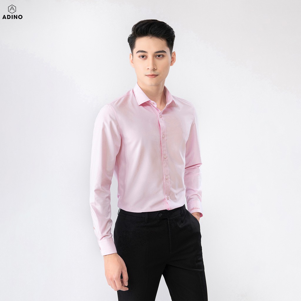 Áo sơ mi nam dài tay ADINO 6 màu vải sợi sồi modal dáng slimfit trẻ trung S300-S306 | BigBuy360 - bigbuy360.vn